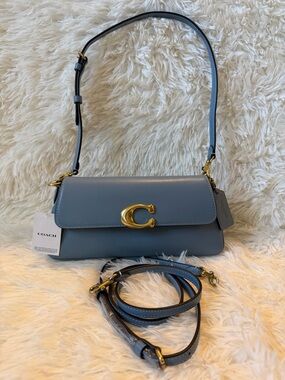 Coach Jet Bluebell Crossbody Gold Hardware ‘C' Accent Refined Calf Leather